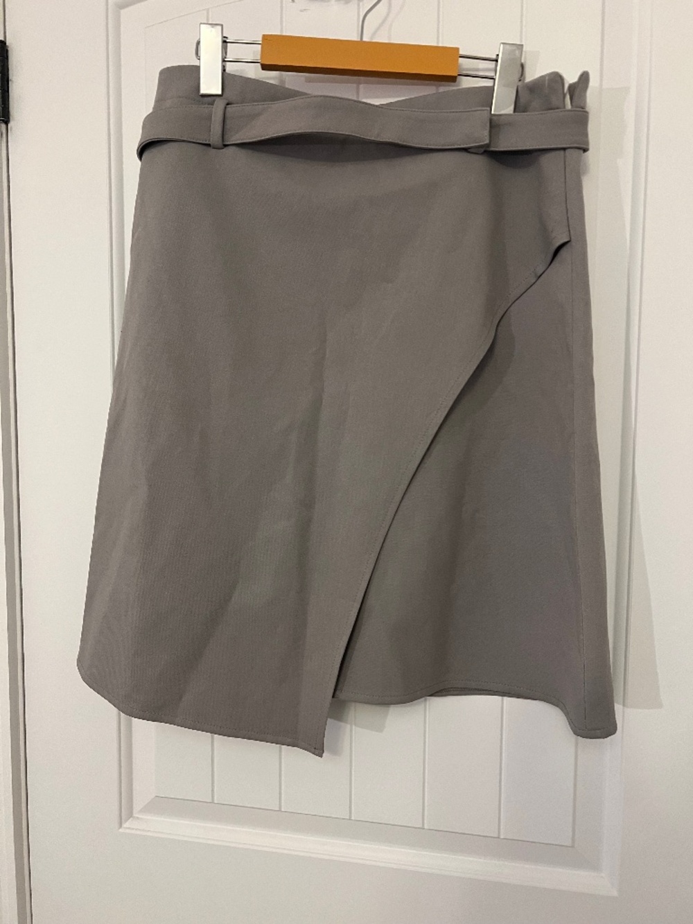 Zara Light Gray A-Line Wrap Skirt